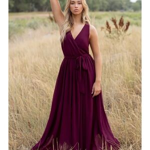Joyfolie Deep Wine Maxi Dress